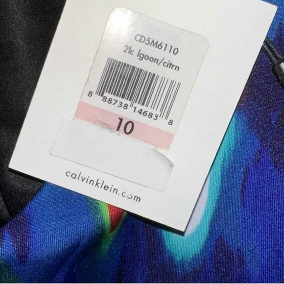 NWT Calvin Klein Bright Abstract Print Sleeveless Dress size 10 - Picture 5 of 5